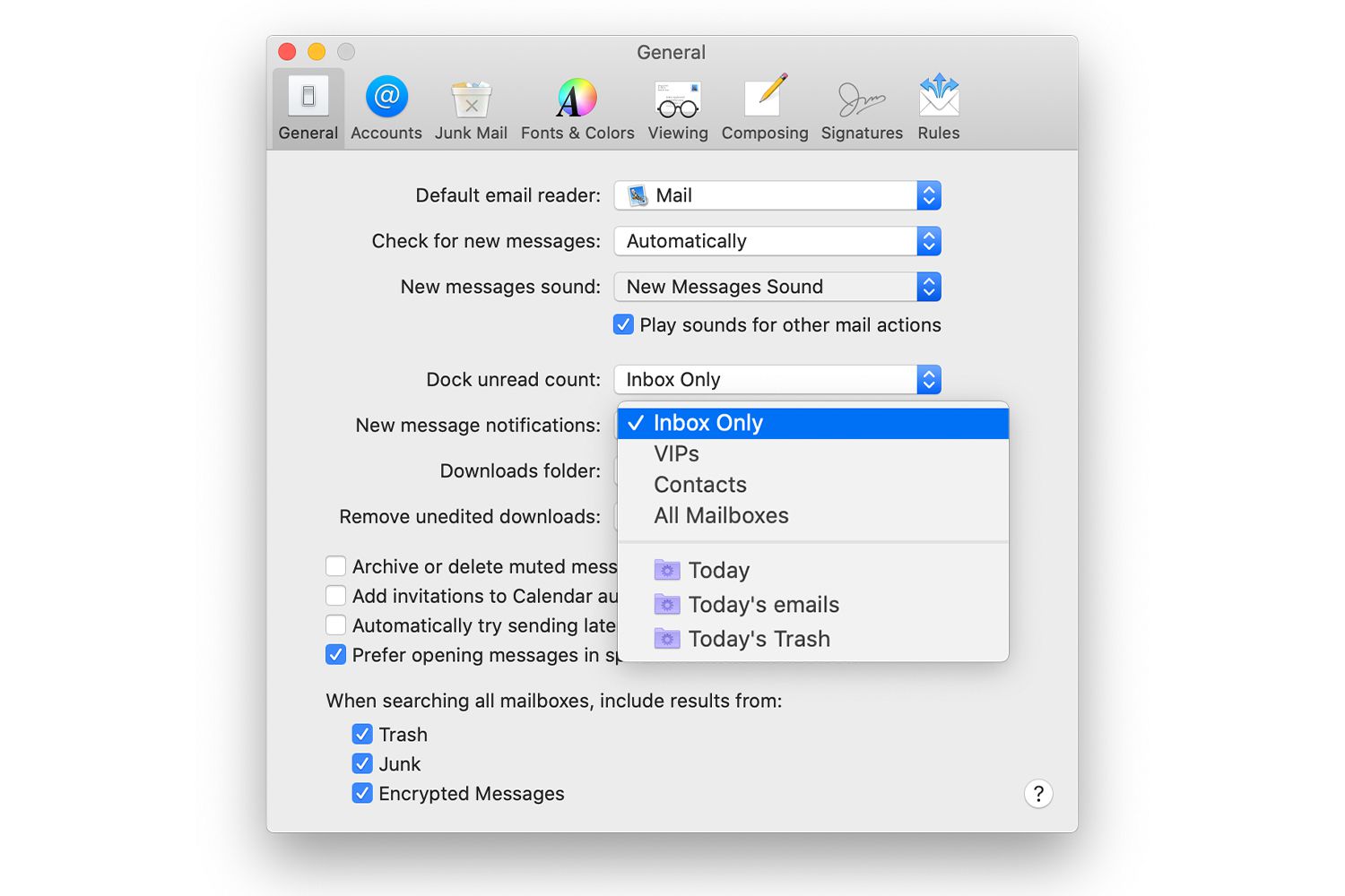 outlook alert for new email mac